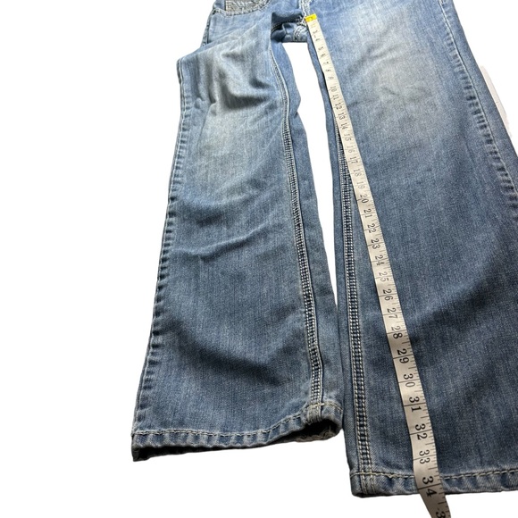 ROCK & ROLL DENIM MEN’S LIGHT WASH MID RISE STRAIGHT RIDING JEANS SZ 31 - Picture 13 of 14